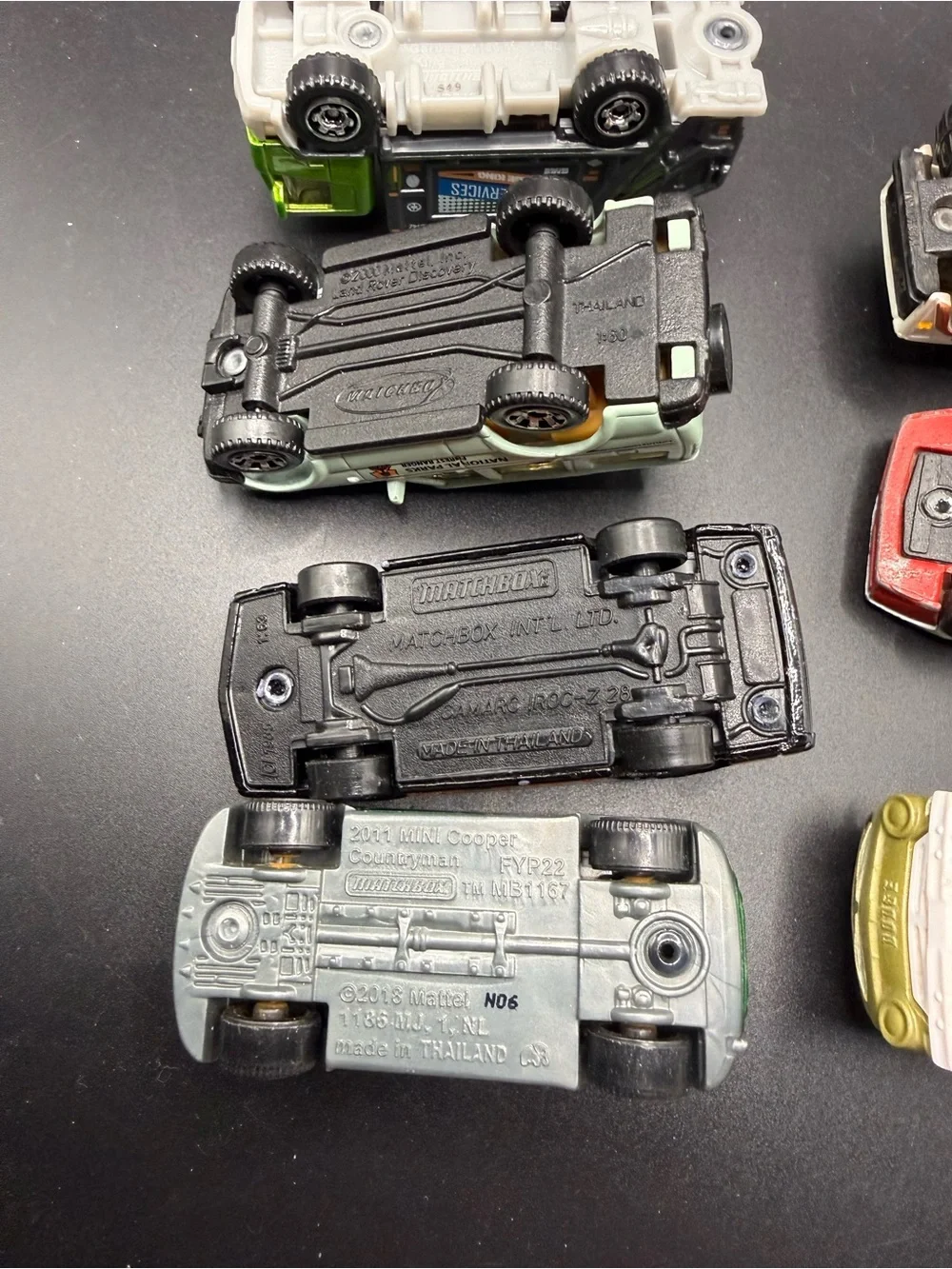 Matchbox Lot 7 Camaro IROC-Z Pontiac Fiero GT 85 Dodge A100 Land Rover Discovery